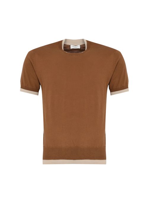 T-shirt in maglia di cotone Nocciola Paolo Pecora | A011 F1001181